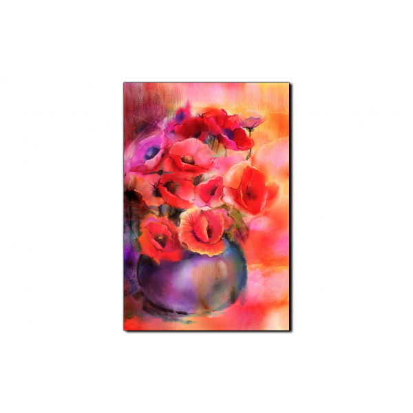 Obraz na plátně - Akvarel, kytice máků, reprodukce- obdélník